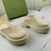 Designer Sandals Perforated Slippers Platform Slide Hollow Pattern Slippers Thick Bottom Slides Transparent Materials Sandal Rubber Flats Slipper