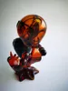 Vintage Amber Black Alien Glass Fumo Hookah Pipe Gugger Olio Tabs Rigs può mettere il logo del cliente