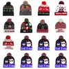 Muts/skull Caps 10 Stijl Led Kerst Gebreide Hoeden 23*21 cm Kinderen Moeder Winter Warme Mutsen Herten Kerstman Gehaakte Zza3338