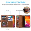 New 9 Cards Zipper Flip Leather Case 12 11 Pro SE 2020 10 X 6 6s 7 8 Plus XR XS Max Wallet Book Phone Cases