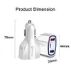 3-Port LED Car Charger 3.5A USB QC3.0 Type-C Universal Fast Charging for iphone 11 12 13 pro max samsung Android phone Mini Quick Chargers Vehicle Adapter no retail box