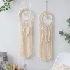 Star Moon Decorative Objects & Figurines Sun Macrame Dream Catcher Boho Home Wall Decor Girls Kids Nursery Garden Decoration Outdoor Gifts With Light