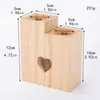 Wooden Tea Light Candle Holder Heart Hollowed-out Candlestick Romantic Table Decoration For Home Birthday Party Wedding Decoration DAR77