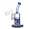 10inch Glass Bongs Arm tree Perc Recycler Bubbler Hookahs Smoking Shisha Water pipe With skull oil burner pipe and banger nail dhl free