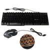 LED-achtergrondverlichting USB Wired Mechanical Gamer Toetsenbord Muis Kit 1200DPI 104 Keycaps voor computer PC-laptop