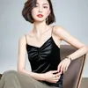 Корейский мода женщины топы женщины твердые камизол плюс размер без рукавов танки Camis V шеи холмер ремешок Tee 210427