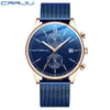 Assista para homens CRRJU homens luxo casual quartzo relógios de pulso azul esporte relógio impermeável relógios de pulso de aço inoxidável para macho 210517