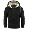 Men's Fleece Jacket Hooded Large Size Winter Parka Men Windbreakers Thick Warm Anorak Husband Autumn Black Fur Coat Male 211110