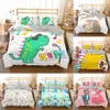 ZEIMON Cartoon Dinosaur Bedding Set Polyester Adult/kids Gift Duvet Cover Quilt Pillowcase Students Bed 210615