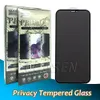 iPhone 13 12 Mini 11 Pro Max XR XS 7 8とバックボード付きのスパイのフルカバーのためのプレミアムプライバシー強化ガラススクリーンプロテクター