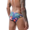 Låg midja sexiga badkläder män korta baddräkt vattentäta simning trunkar print simma briefs strand shorts gay bikini sunga män