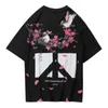 Women's T-Shirt Chinese Flowers Birds Anti War Print Tshirts Short Sleeve T-Shirts Tops