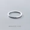Pure 925 Sterling Silver Anel de Casamento Elegante para Mulheres Zircão Simples Dedo Empilhável Jóias Bijoux 210707