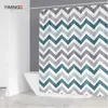 200x180cm salle de bain imperméable rideau de douche simple motif géométrique impression polyester décoration de la maison rideau avec crochet 210609