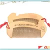 Care Styling Tools Hair ProductsHair Brushes Peach Portable Liten Wood with Tassel Classic Craft Comb Drop Delivery 2021 Ku4nn