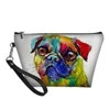 Färgglada mopliga damer Makeup Pouch Cute Dog Cosmetic Bag Women toalettartikel Organiser Koppling 2021 Rese Påsar Partihandel gratis Dropship Fall