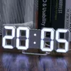 Duży Cyfrowy Cyfrowy Zegar ścienny 3D Alarm LED Elektroniczne zegary biurkowe z dużą temperaturą 24/12 Godzina wyświetlacza 211112