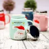 450ml Jul Keramikmugg Santa Claus Cups Drinkware With Mirror Lid Creative Gifts Barnvatten Kaffe Kaffe Frukt Juice Teacup T9i001483