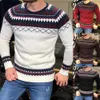 Рождественский свитер мужчины смешные уродливые красные Crewneck ярмарка острова осень зима вязаные пуловеры тонкие Y0907