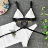 Patchwork Sexy Ring Badpak Badmode Vrouwen High Cut Micro Backless Bikini Set Lace Up Biquini 210414