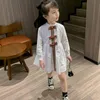 女の子のドレスカレッジスタイルの甘い弓プリンセスドレス春の子供たちの服祭パーティーガール服かわいいボールガウンホワイトプリンセスパティ服