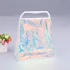 PVC حقيبة تسوق بالليزر حقيبة يد البلاستيك الشفاف الملونة التغليف الأزياء shouder حقائب التخزين بالجملة wll629
