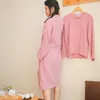 Kimono badjas nachtkleding nachthemd zomer nachtkleding dressing paar pyjama 100% katoen lingerie intieme japanse-stijl roze 210831