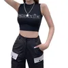 Kobiety Lato Krótki Rękaw Crop Top Shiny Hot Wiertło Rhinestone Cosmic Letter T-shirt Dźvel Slim Vest Club Streetwear X0507