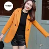 Women Wool Blend Warm Long Coat Plus Size Female Slim Fit Lapel Woolen Overcoat Autumn Winter Cashmere Outerwear Korean 661G 210420