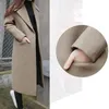 Femmes hiver noir Long laine manteau vêtements d'extérieur dames Trench mode coréenne femme vêtements chauds en vrac coupe-vent Caramel Clothi