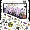 Stickers & Decals DIY Halloween Nail Sticker For Manicure Design Back Glue Fearsome Pumpkin Decoration Art Nails Wraps Prud22