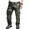 Camo Byxor Män Militär Multi Pocket Cargo Byxor Hip Hop Joggers Urban Overaller Outwear Camouflage Tactical Pants Partihandel 210723