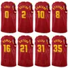 Pantalla impresa de baloncesto Rajon Rondo Jersey 1 Lauri Markkanen 24 Kevin Love 0 Isaac Okoro 35 Dean Wade 32 Caris LeVert 3 Hombre Mujer Juventud Rojo Blanco Negro Para fanáticos del deporte