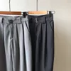 Solide -Hose Sommer Koreanische Hohe Taille Lose Breite Bein Anzug Hose 210607