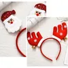 Noel Kafa Bandı Şapkası Toppers Santa Tree Elk Elk Antlers Hairhoop Kid Yetişkinler Kenevir Saç Sınırları Sevimli Noel Partisi Cosplay Prop Fotoğrafları Booth Hy0133