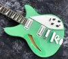 6 strings rickenback guitar sea foam green 2 pickups Ricken electric-guitar top quality semi hollow body Ric guitarra with barbecue pickup