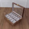 Watch Boxes & Cases Storage Box Retro Wood Display Case Casket Luxury Wooden Watches For Men Organizer 10 Seats Collection Cabinet