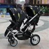 Double Twins Wandelwagen Hoge Landschap Opvouwbare Babyprijzen 2 in 1 Reissysteem Trolley Walker Carriage Wandelaars #