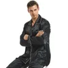 Ensemble de pyjamas en satin de soie pour hommes Pyjama Pyjamas Set PJS Sleepwear Loungewear S, M, L, XL, XXL, XXXL, 4XL 210812