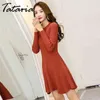 Tataria chaud tricoté robes pour femmes Vintage pull femmes hiver à manches longues femme mince 210514