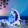 Замок на льду со светодиодным светом Строительные блоки 6036 4842PCS Micro Частицы ESA Принцесса Модель Кирпичи Обучение Детей День рождения игрушки Рождественские подарки для детей