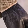 Wysokie spodnie skórzane PU PU Spodnie damskie Damskie Ciepłe Spodnie Kobiet Luźne Spring High Waist Leather 881H 210420