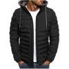 Hommes hiver Parkas mode solide à capuche coton manteau veste décontractée vêtements chauds hommes pardessus streetwear bouffant 211216