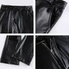 Rapwriter Streetwear Pantalon de survêtement Vintage PU Cuir Large Pantalon Esthétique Noir Taille Haute Harajuku Pantalon Femelle 211112