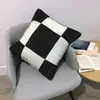 Modern Letter Jacquard Pillows Cushion Cashmere Warm Thick Pillow Case Home Sofa Wool Pillowcase Cushions Spring Autumn Winter Room Decoration