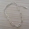 High quality gold plated 925 sterling sier paperclip chain bracelet