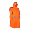 Rainwear Suit With Backpack Rain Cover Outdoor Raincoat One-Piece Hooded Long Sleeve Reflective Portable Zipper Button Cycling Caps & Masks