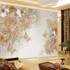 Klasik 3D Lüks Duvar Kağıdı Duvar Kağıtları Nefis Elmas Çiçek Duvar Oturma Odası Yatak Odası Ev Dekorasyonu Boyama Duvar Kağıtları