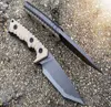 1 stks High End M37 Survival Straight Mes A8 Titanium Coated Tanto Point Blade Full Tang G10 Handvat Tactical Messen met Kydex