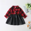 robe à plaid rouge bébé